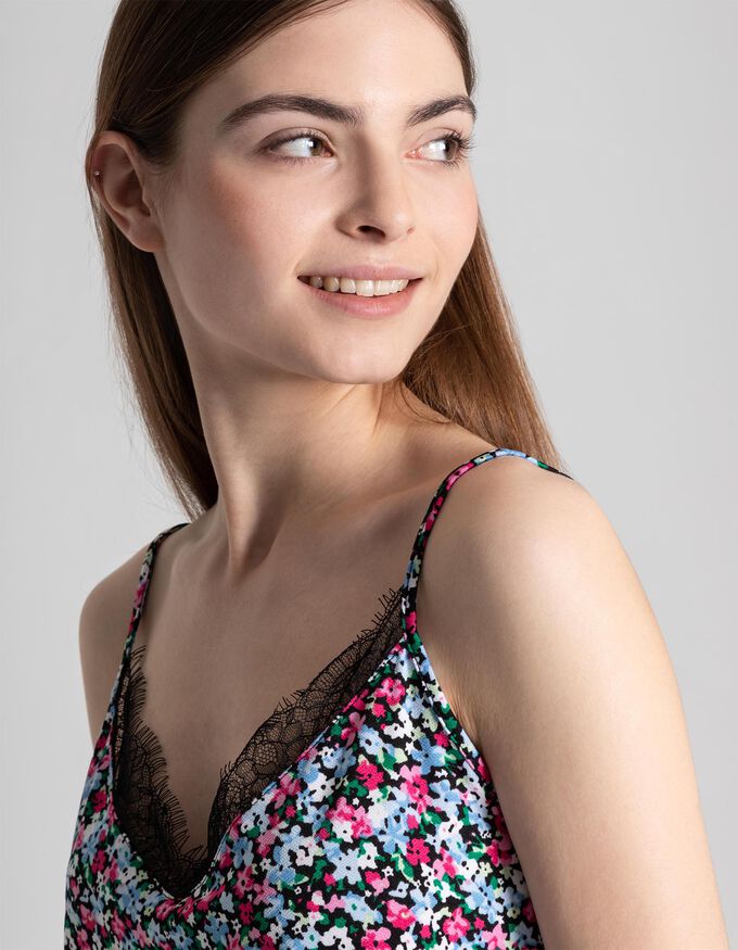 Damen Top - Spitzenbesatz