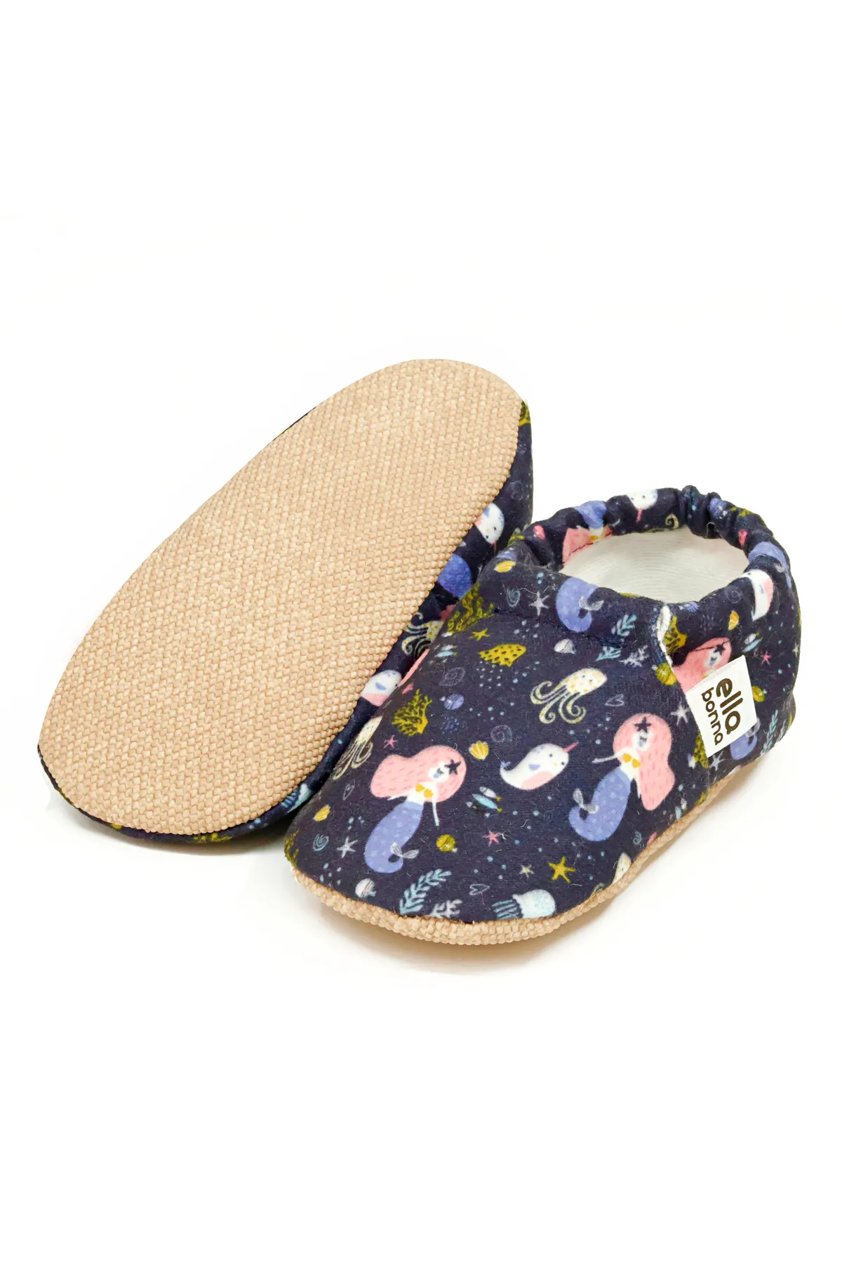 Ella Bonna  Rutschfeste Sohle, Meerestiere, Babyschuhe, Heimstiefel, Hausschuhe, Kinderzimmerschuhe, Hausschuhe