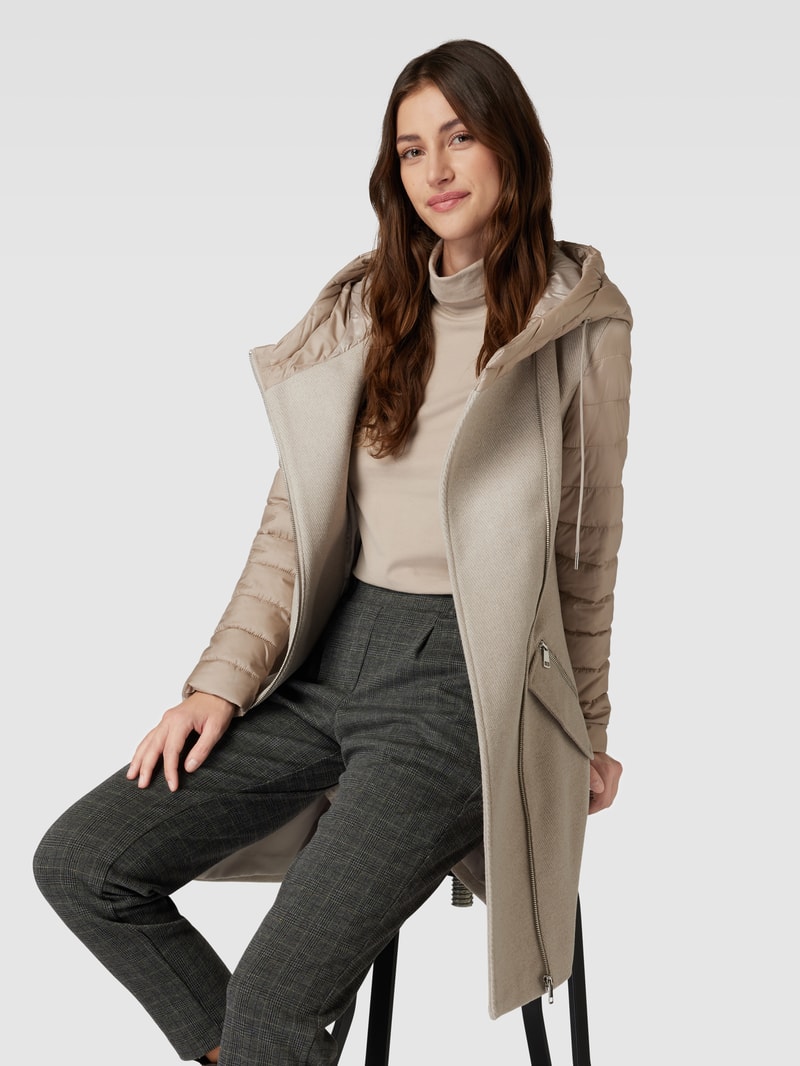 Steppjacke mit Two-Tone-Machart in beige
