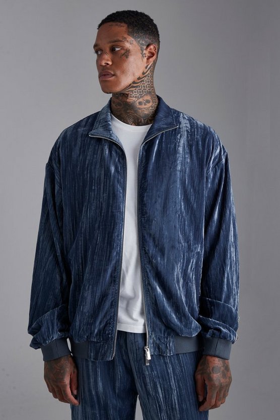 Lockere Velour-Jacke