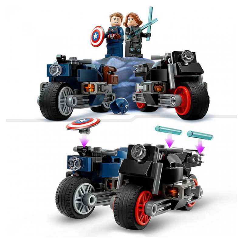 76260 Les motos de black widow et de Captain America, LEGO Marvel