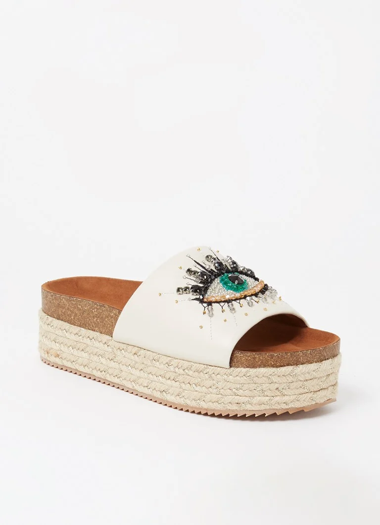 Kurt Geiger Kensington Eye Leather Wedge Slippers