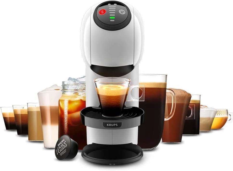 Krups Kapselmaschine Dolce Gusto Maschine Genio S KP2431 Kaffeekapselmaschine, 0,8L Wassertank, XL-Funktionalität + 2 Guzzini Espresso Tassen