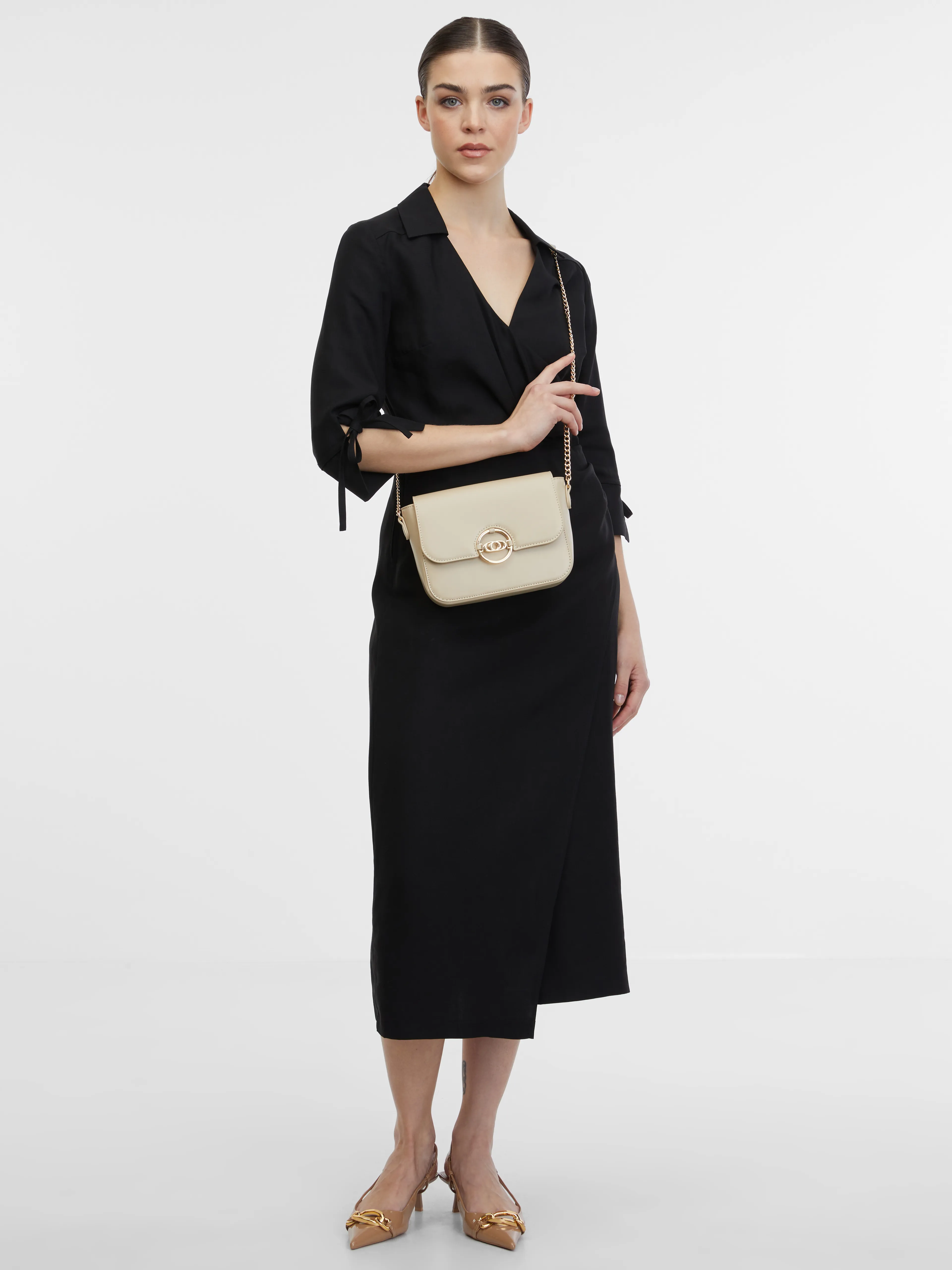 Schwarzes Damen-Wickelkleid ORSAY