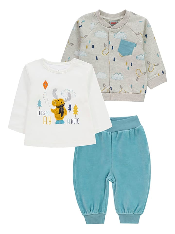 Kanz 3tlg. Outfit in Grau/ Blau/ Weiß günstig kaufen 62