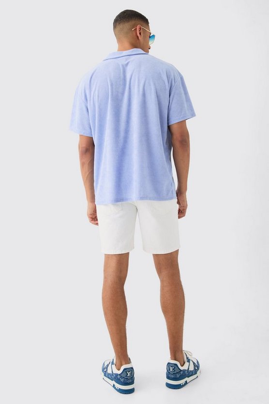 Oversize Frottee-Poloshirt