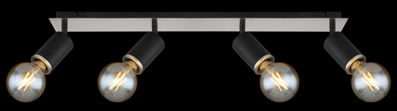 Globo Lighting - JOSEBA - Strahler Metall schwarz matt, 4x E27