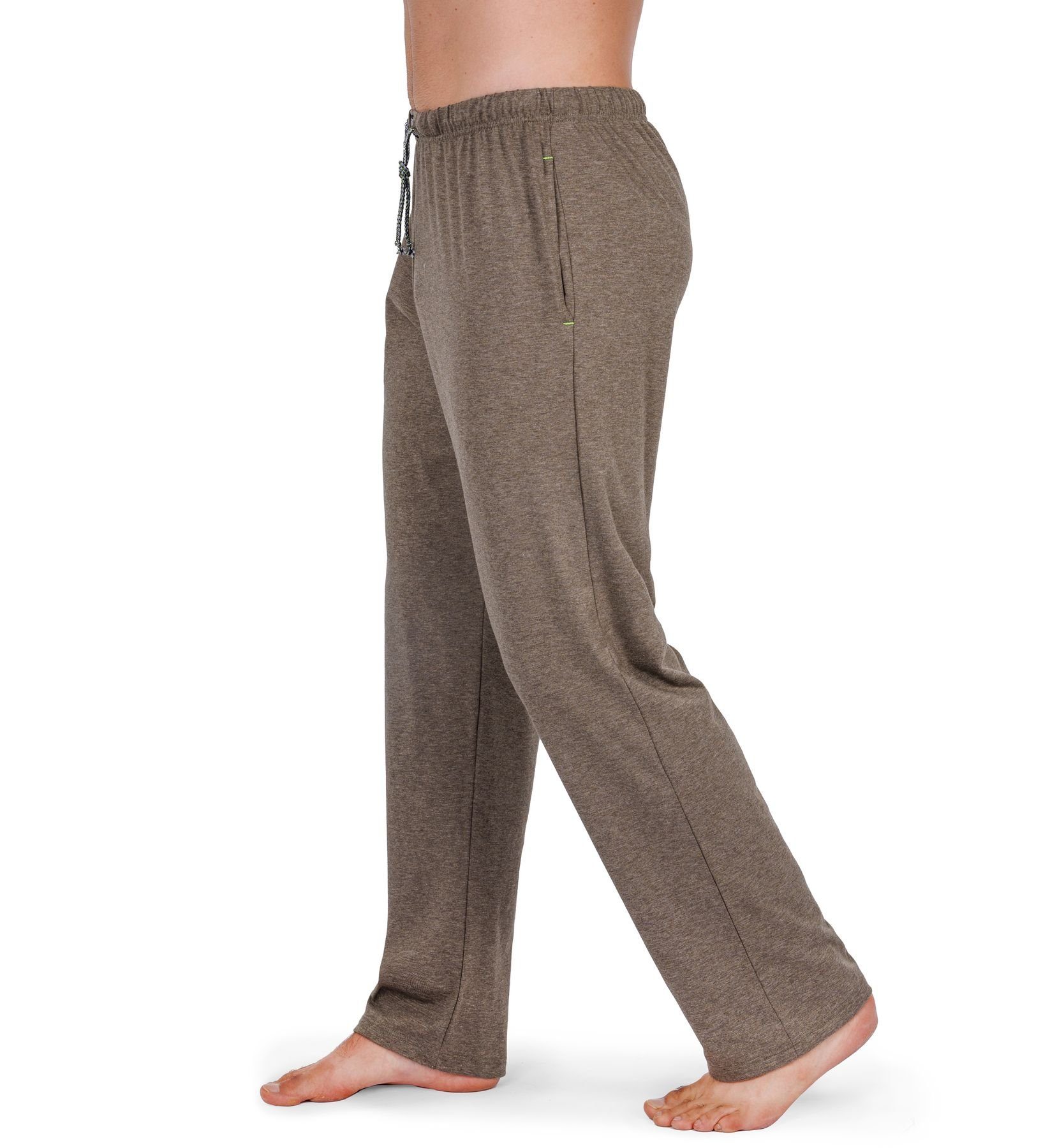 HAASIS Bodywear 1919 Pyjamahose Herren Jerseyhose 77119873-olivmeliert (Packung, 1-tlg., 1er Pack) Optimale Passform, pflegeleicht, hautsympatisch, strapazierfähig