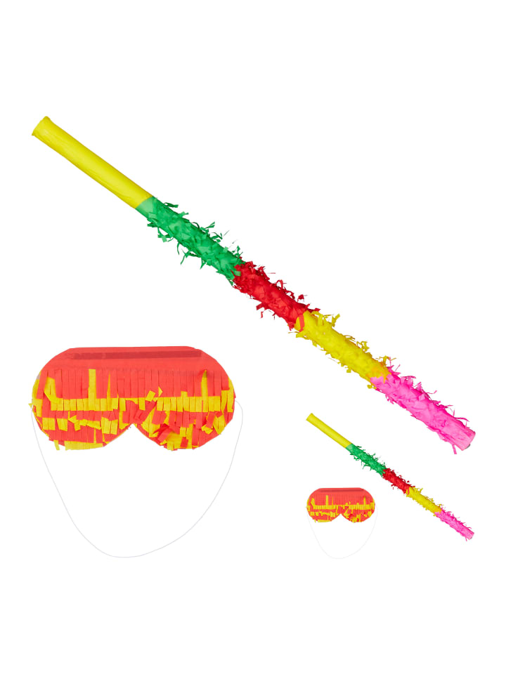 relaxdays 4tlg. Pinata-Zubehör in Bunt günstig kaufen onesize