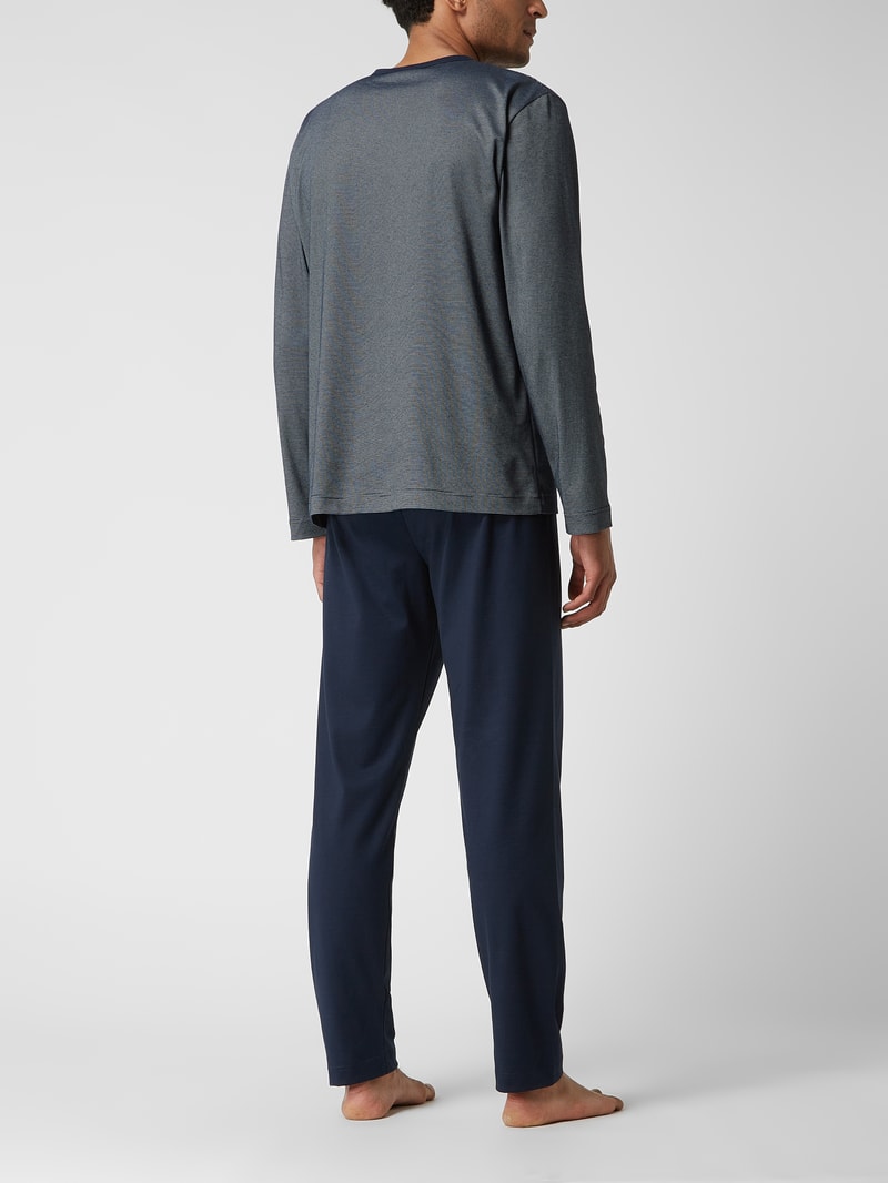 Pyjama mit Streifenmuster in dunkelblau