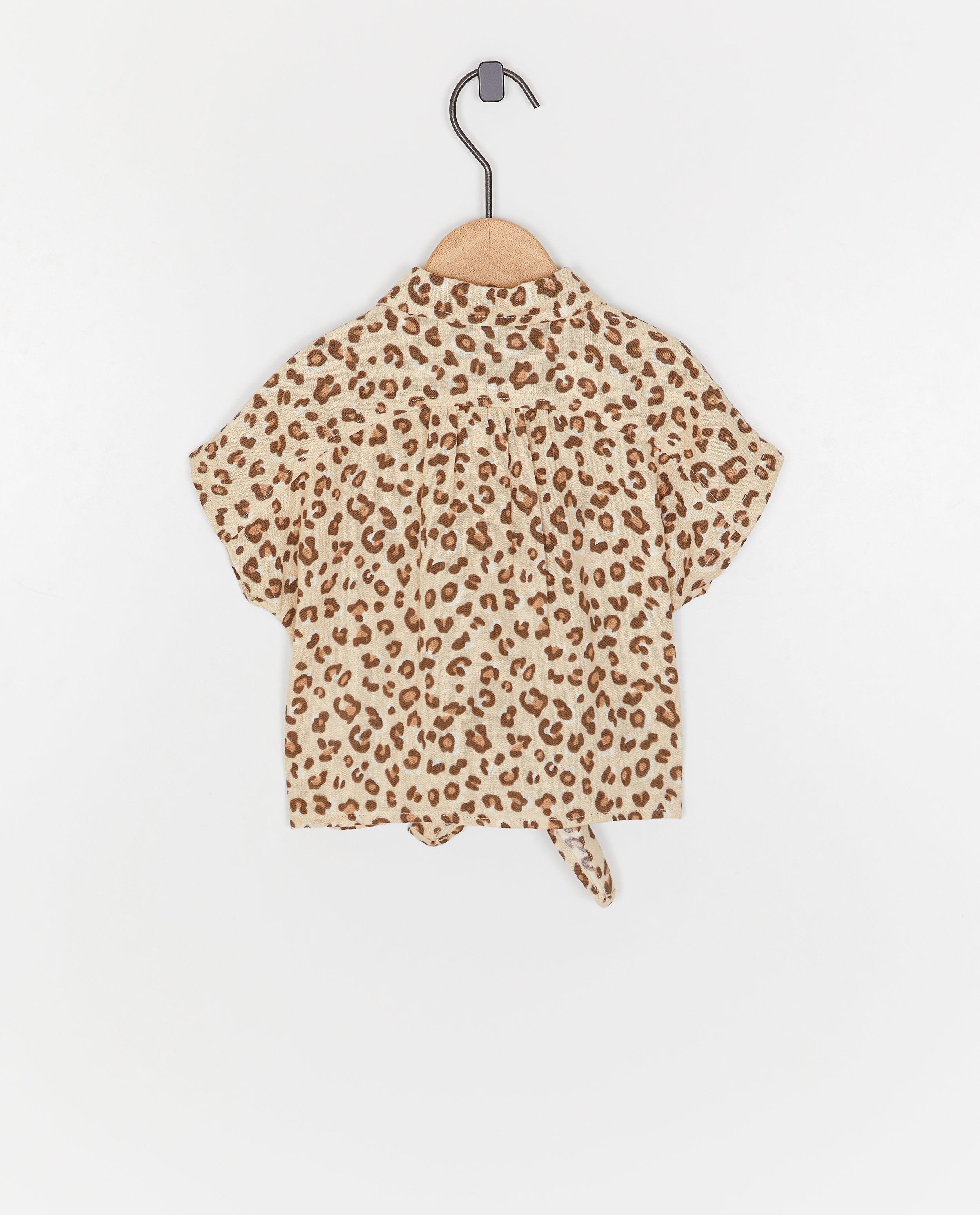 Majica Cuddles and Smiles s leopard printom svijetlo bež boje