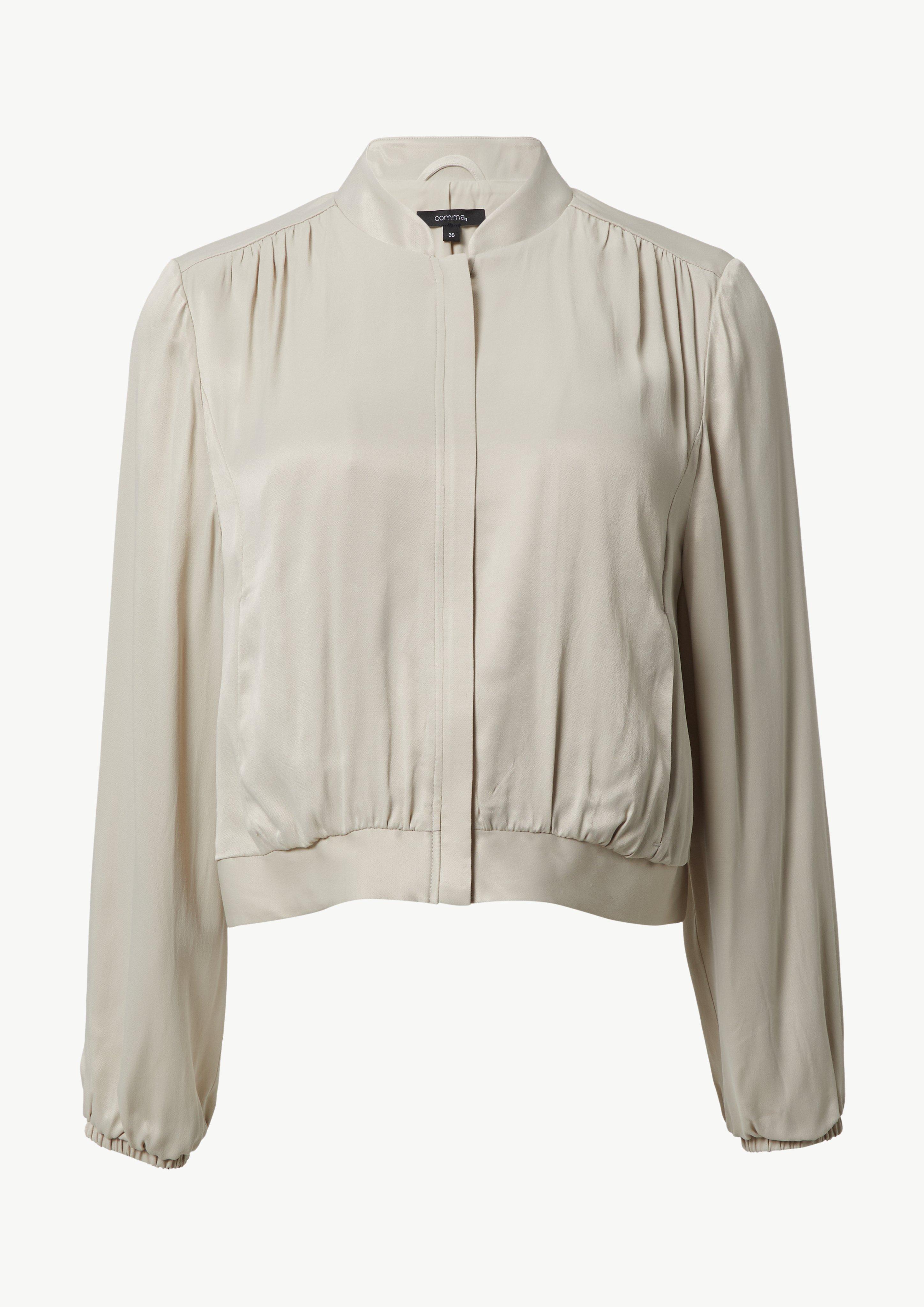 Leichter Blouson aus Satin - helles beige