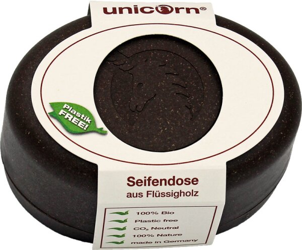 unicorn Seifendose aus Flüssigholz klein Seifenschale