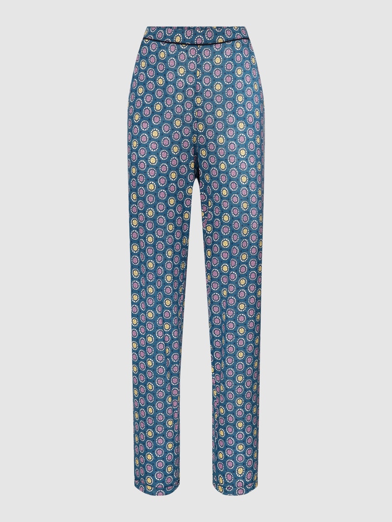 Pyjama-Hose mit Allover-Muster in petrol