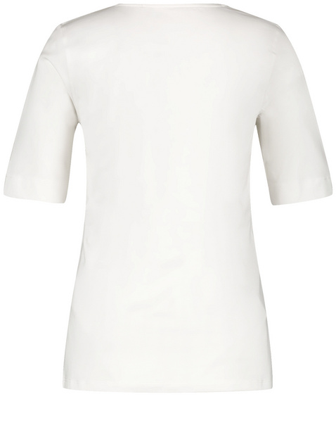 T-Shirt mit Satinblende