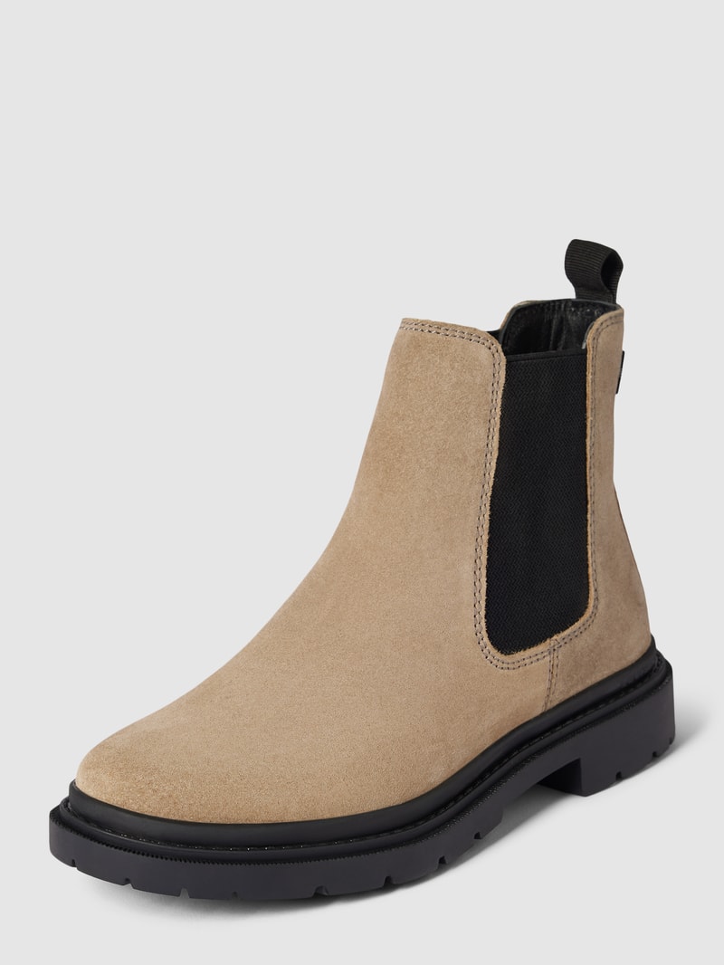 Chelsea Boots aus Leder mit Label-Detail Modell 'TROOPER' in olivgrün