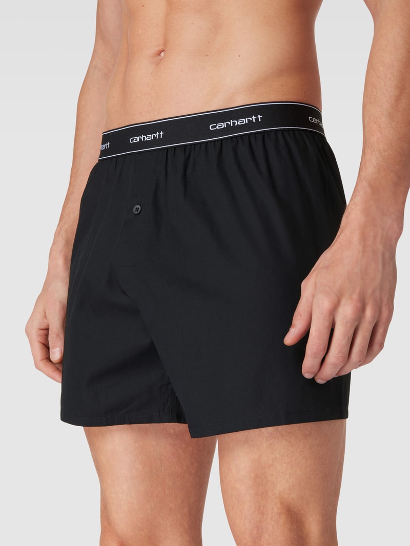 Boxershorts mit Logo-Stitching Modell 'Script' in schwarz