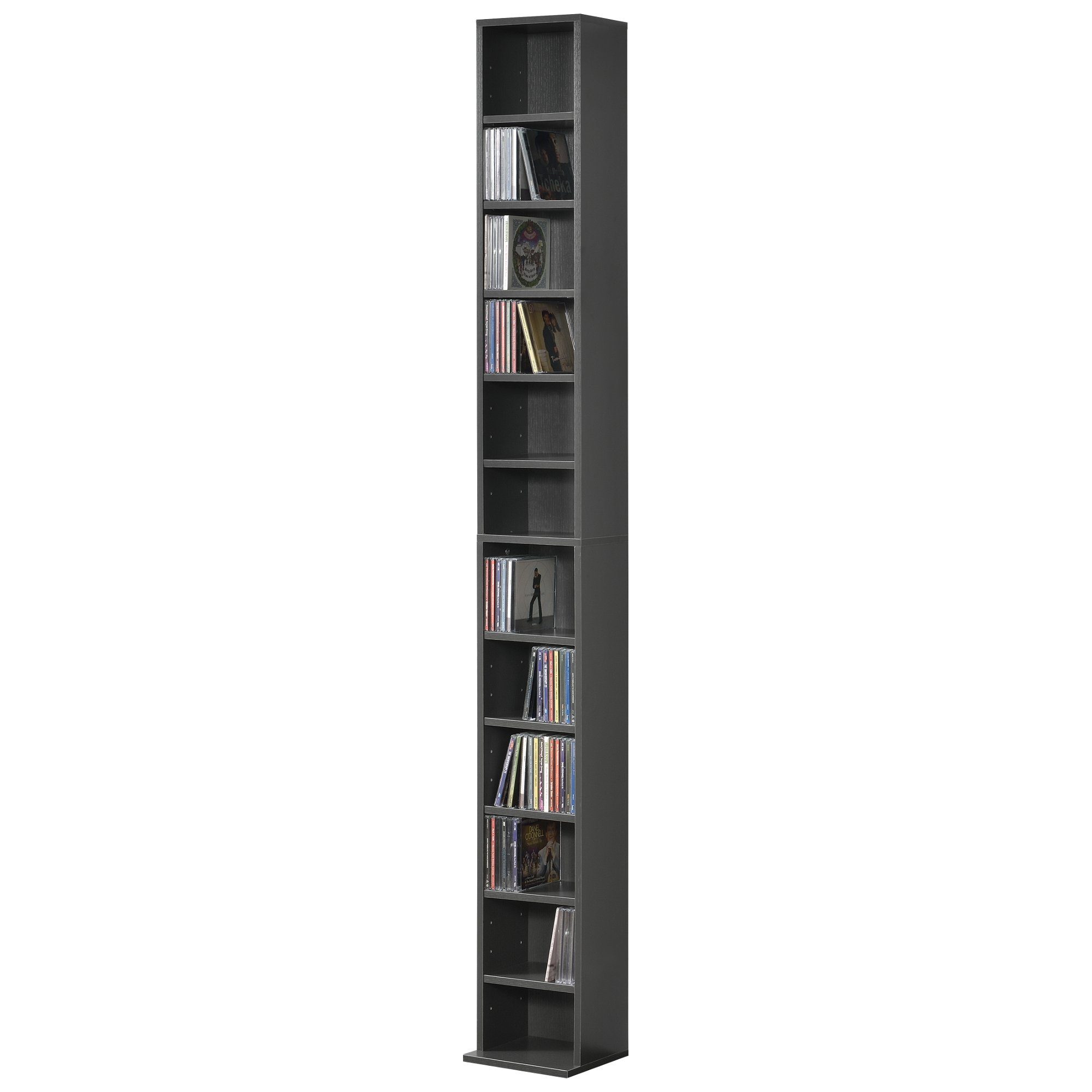 en.casa CD-Regal, Aventoft 12 Fächer Standregal