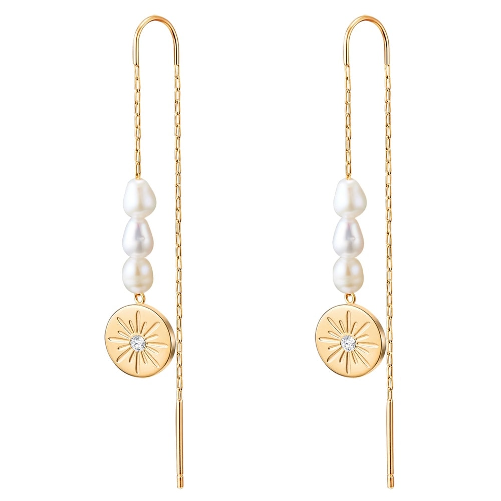 Valero Pearls Boucles doreilles en acier inoxydable Acier inoxydable Preciosa Perle de culture  Boucles d'oreilles