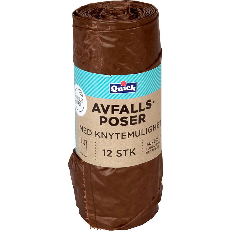 Quick Avfallspose 12 stk 25 l resirkulert