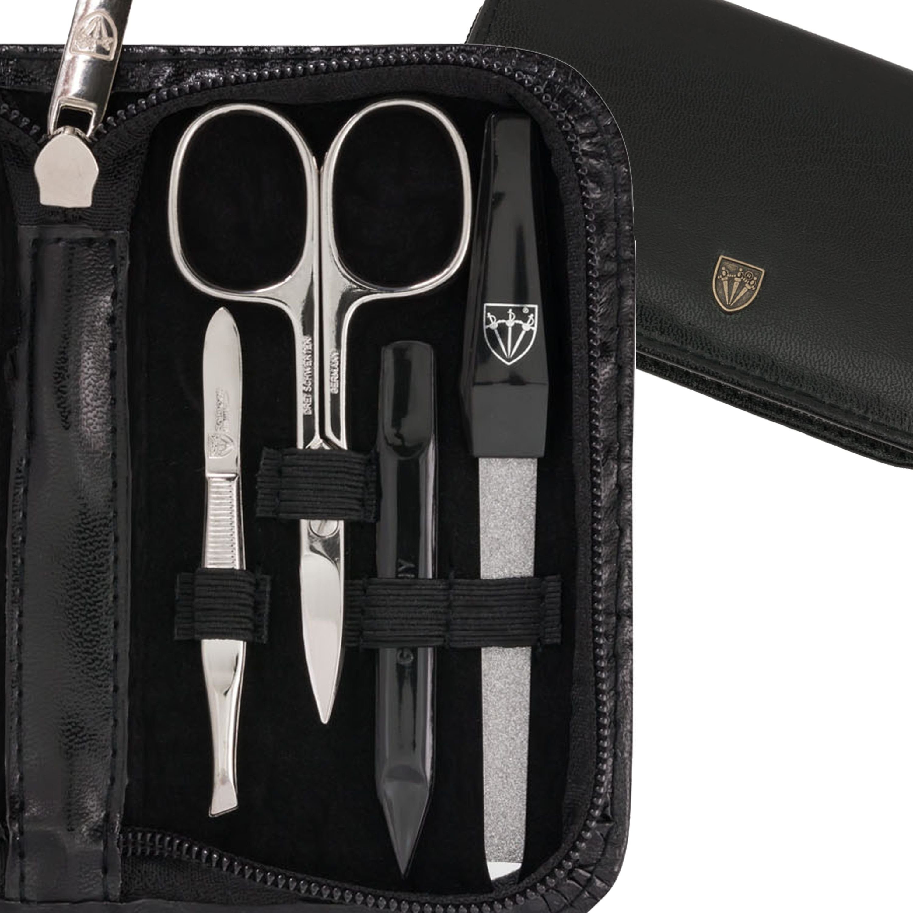 3 SCHWERTER Maniküre-Pediküre-Set, Berlin 8-teilig ALL-IN-ONE mit Glas- und Saphirnagelfeile