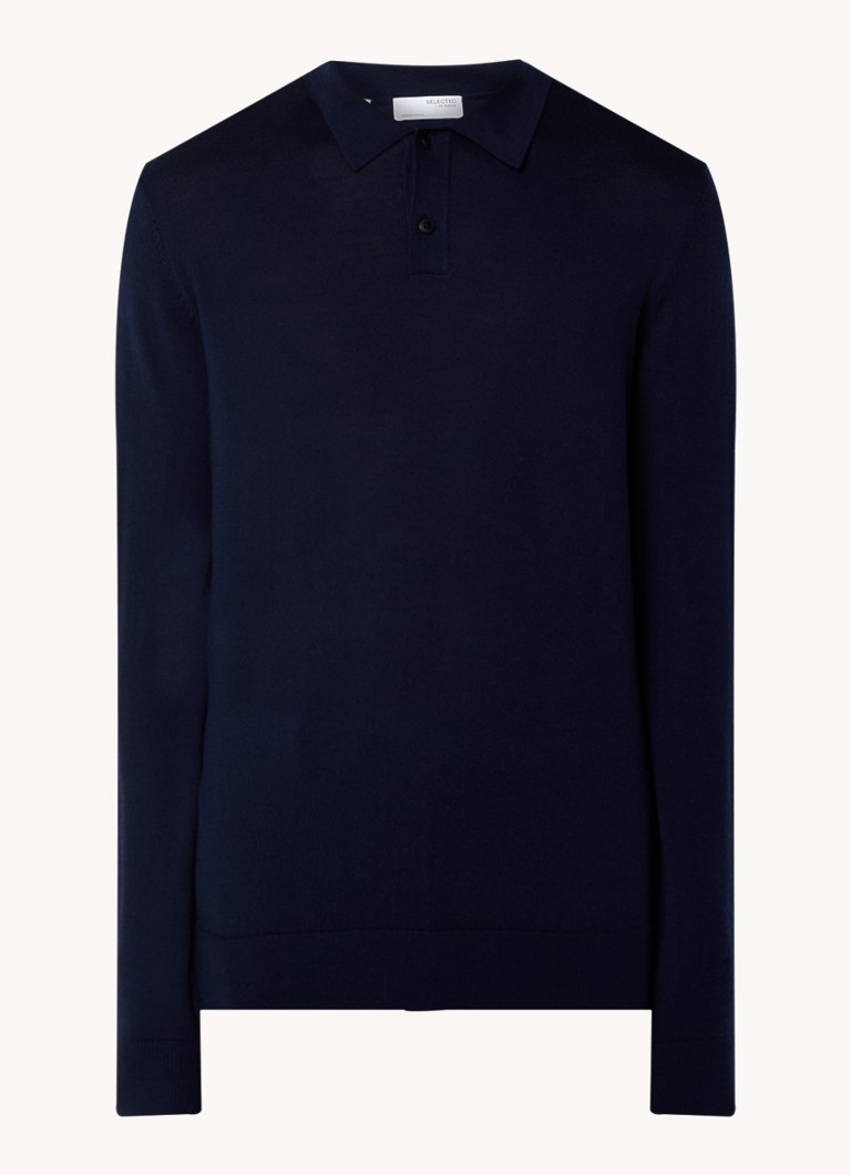 Polokošile Selected Homme Tray regular fit z merino vlny