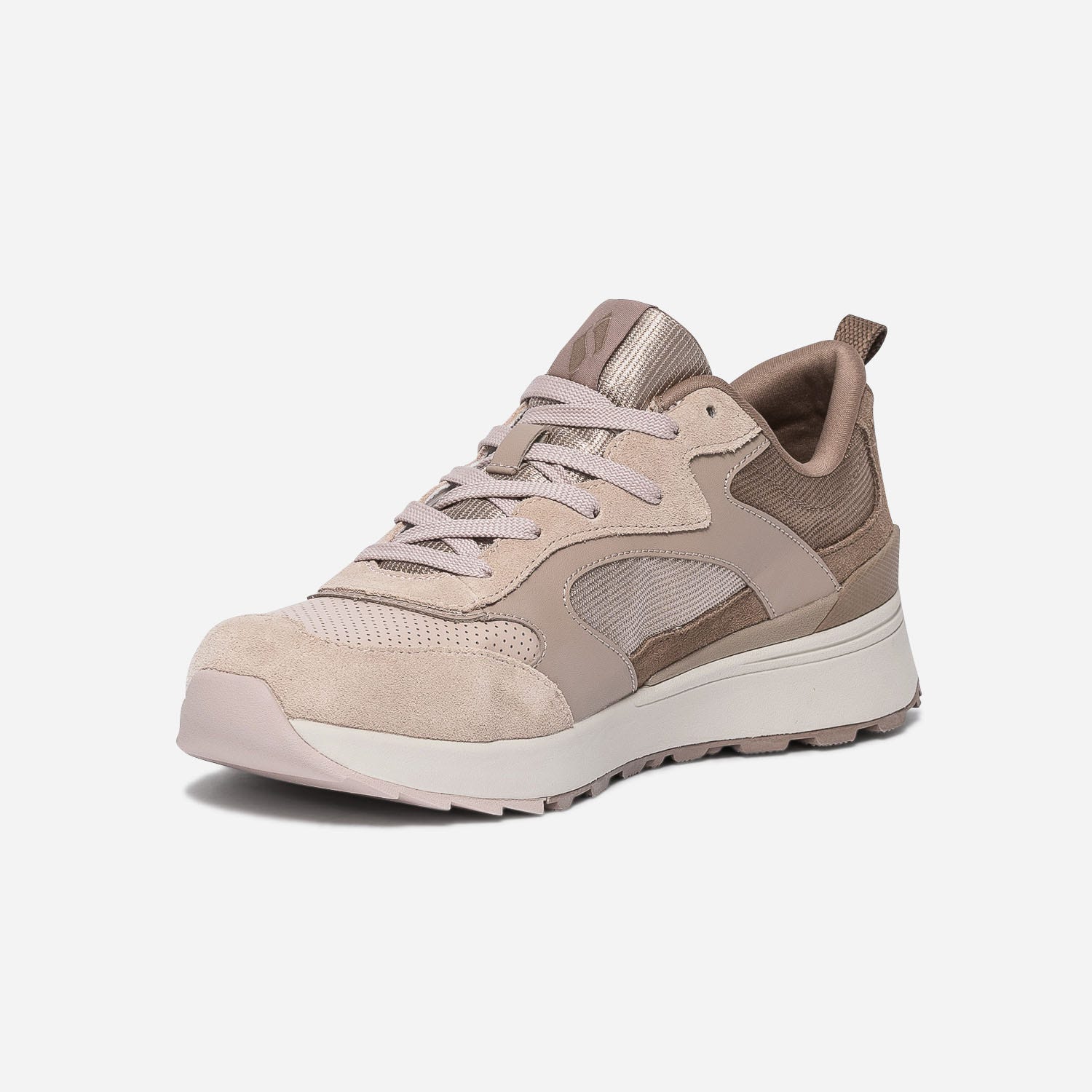 Tennis SKECHERS beige bi matière