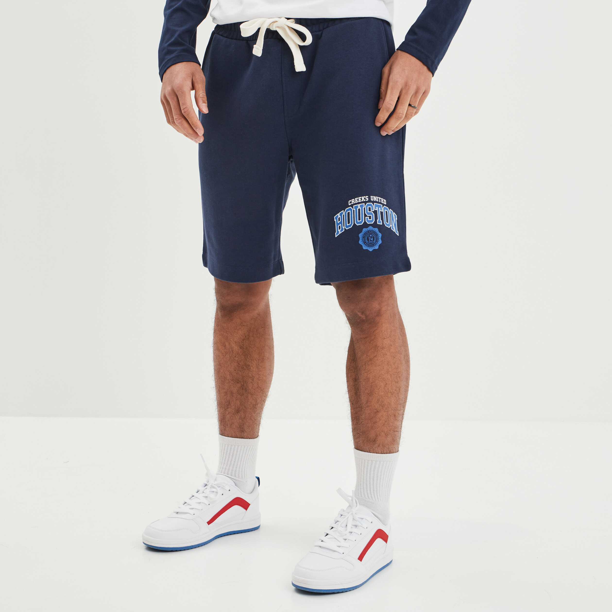 Jogging-Short droit Creeks bleu marine homme | La Halle