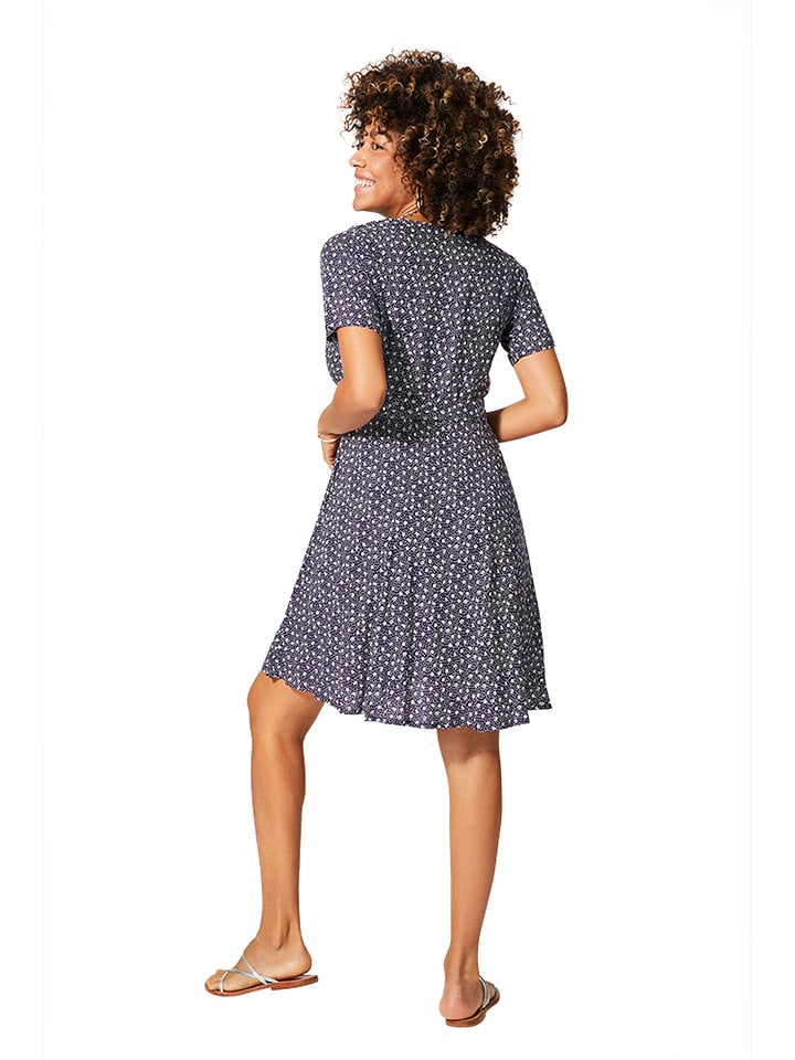 Aller Simplement Kleid in Dunkelblau/ Weiß günstig kaufen