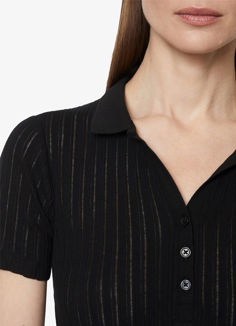 Marc O'Polo Rib knitted polo with stretch