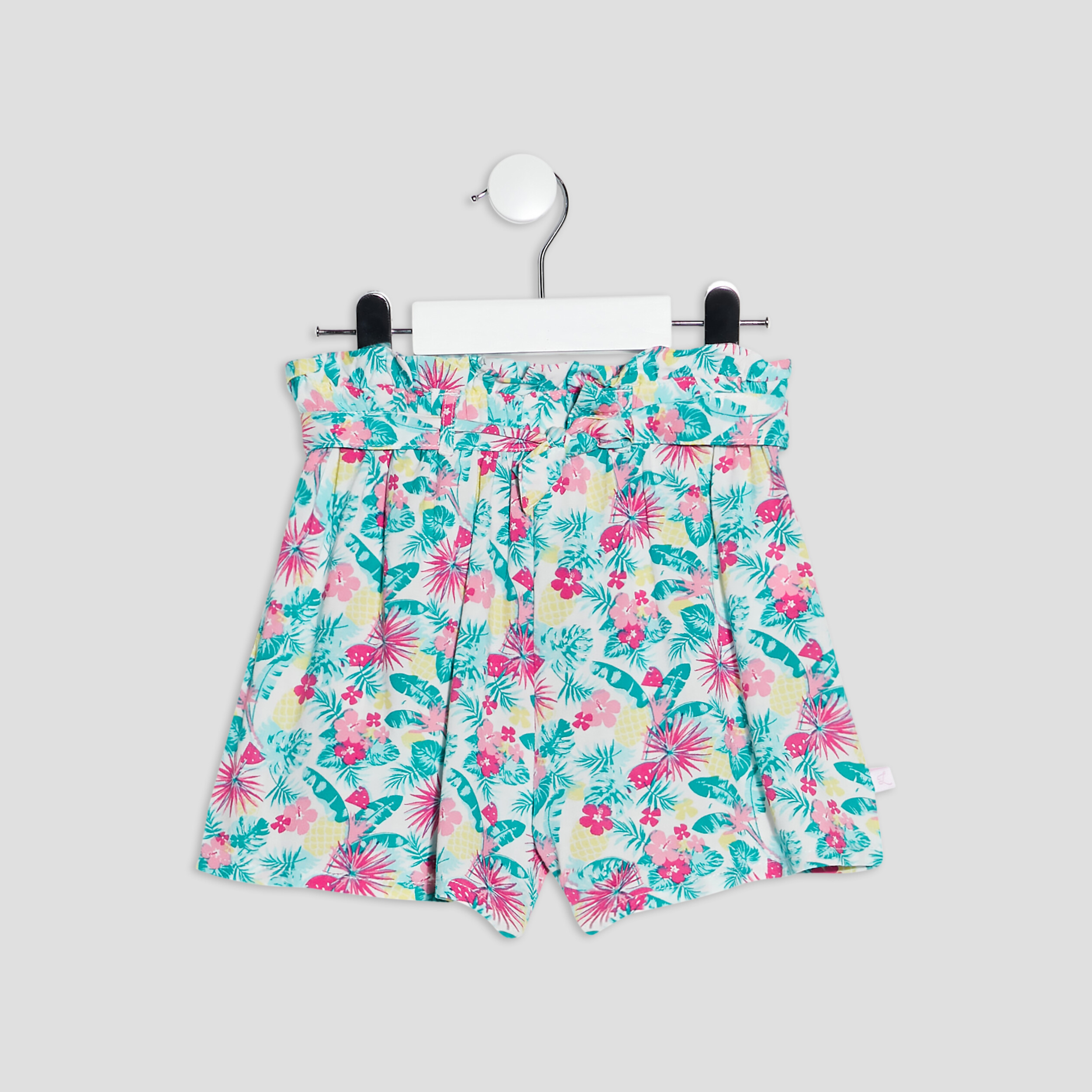 Short droit fluide ceinturé blanc fille | La Halle
