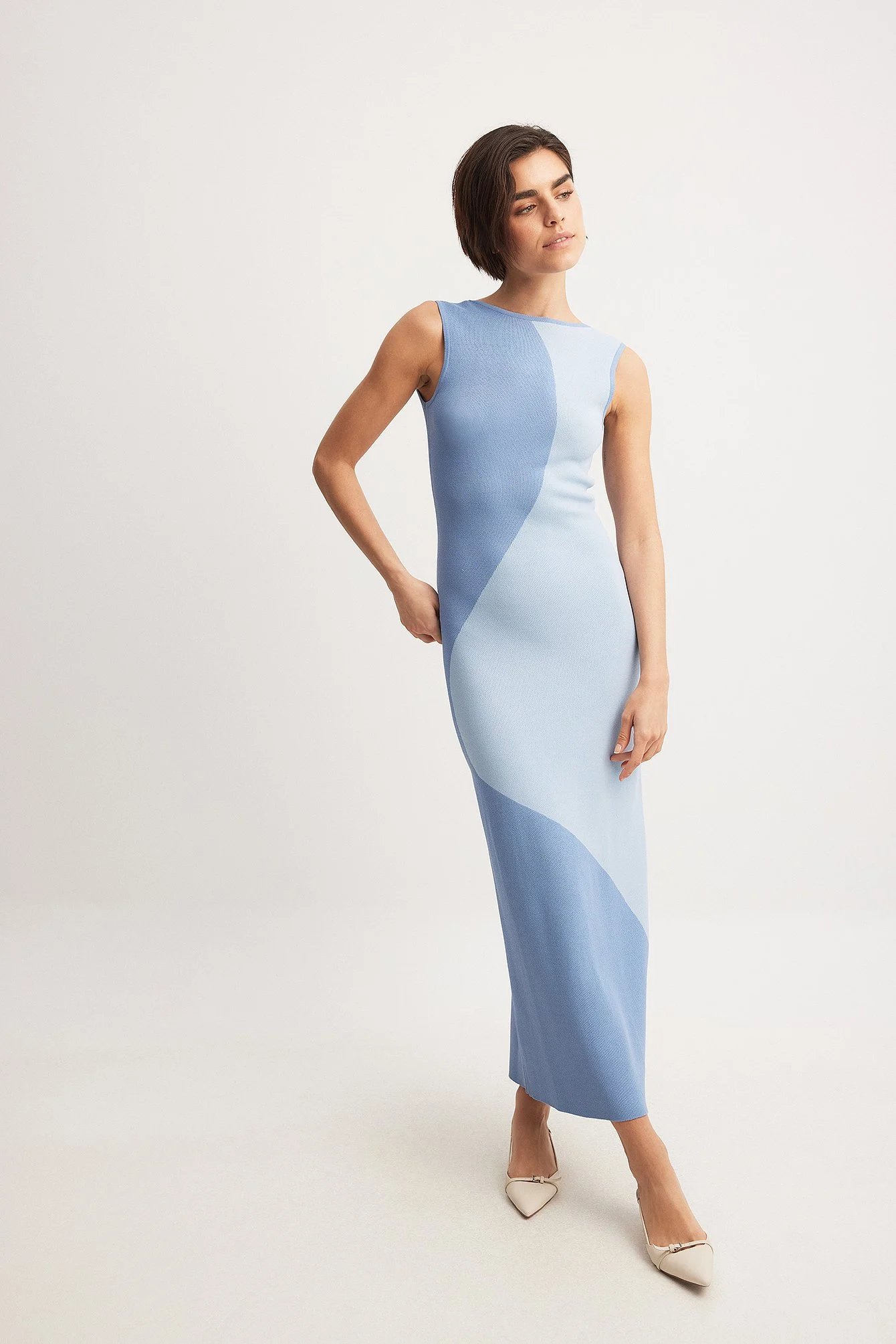 Jacquard-Strick-Midikleid