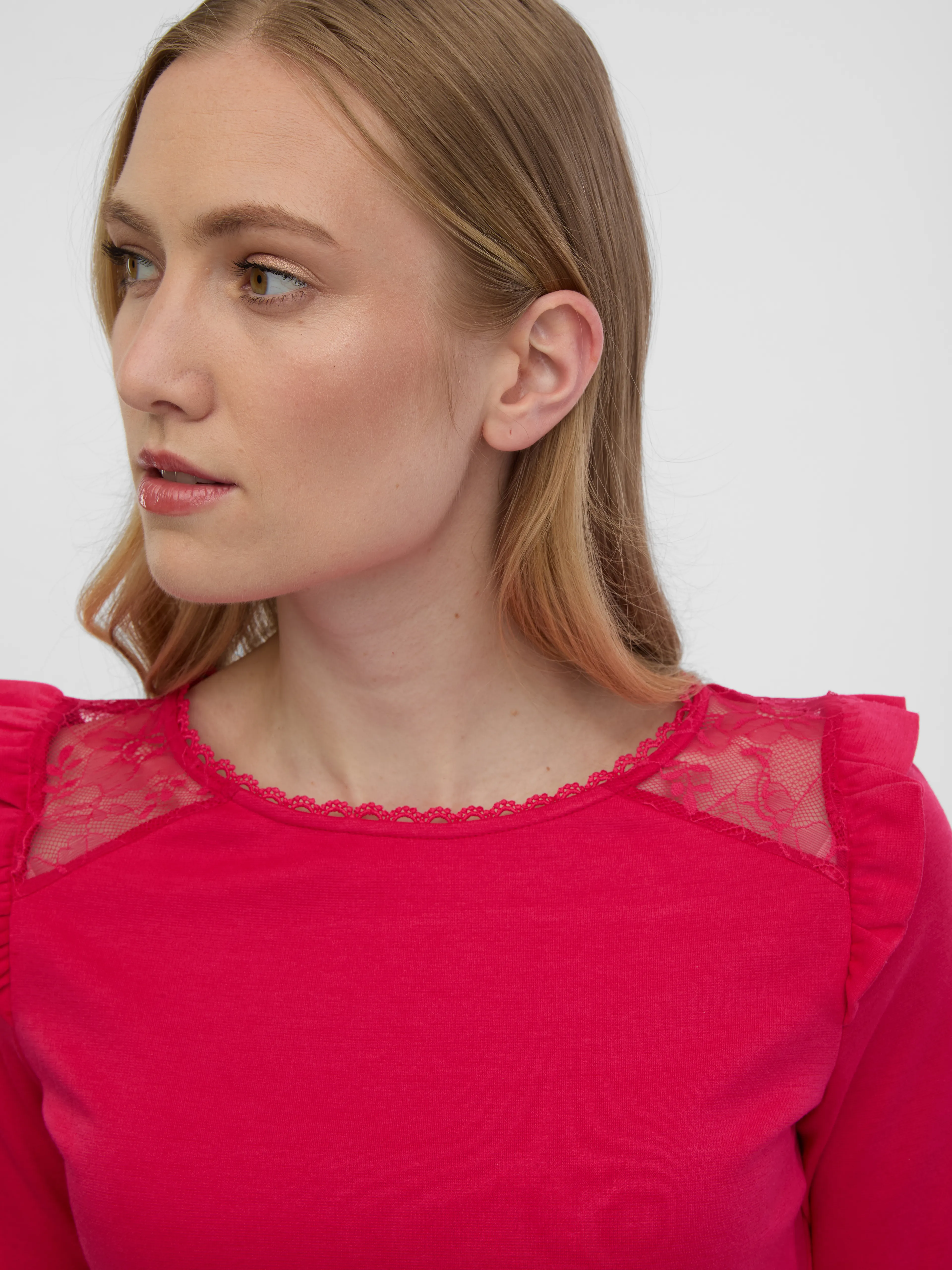 Dunkelrosa Damenshirt mit Rückenschlitz ORSAY