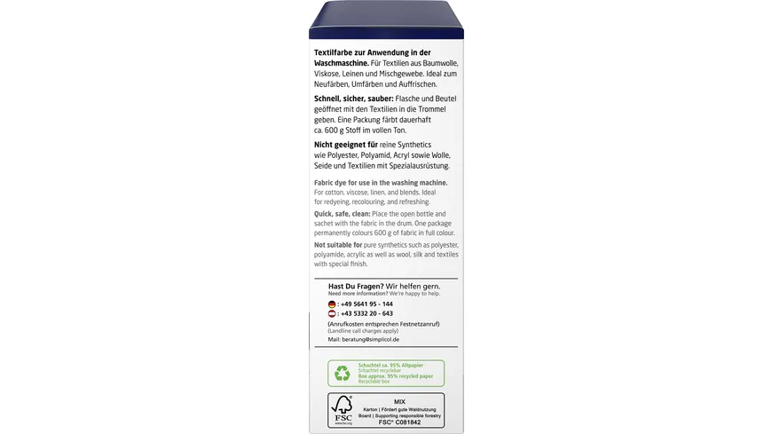 simplicol Textilfarbe intensiv Nacht-Blau 150 ml
