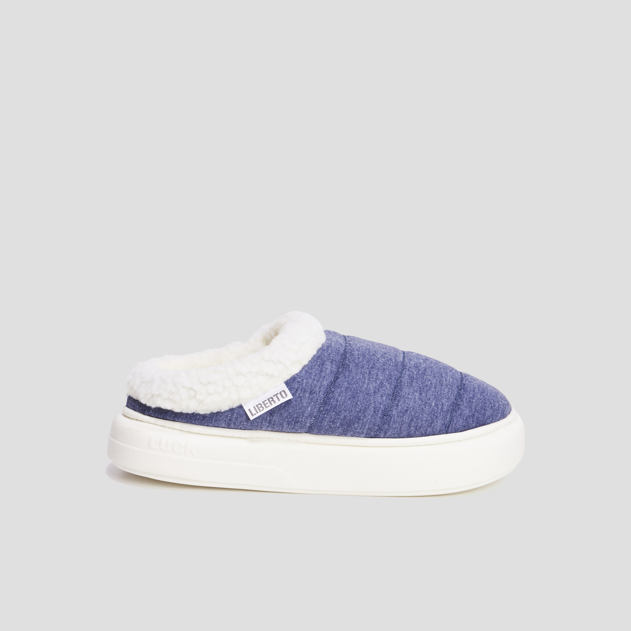 Chaussons mules plateformes Liberto bleu homme | La Halle