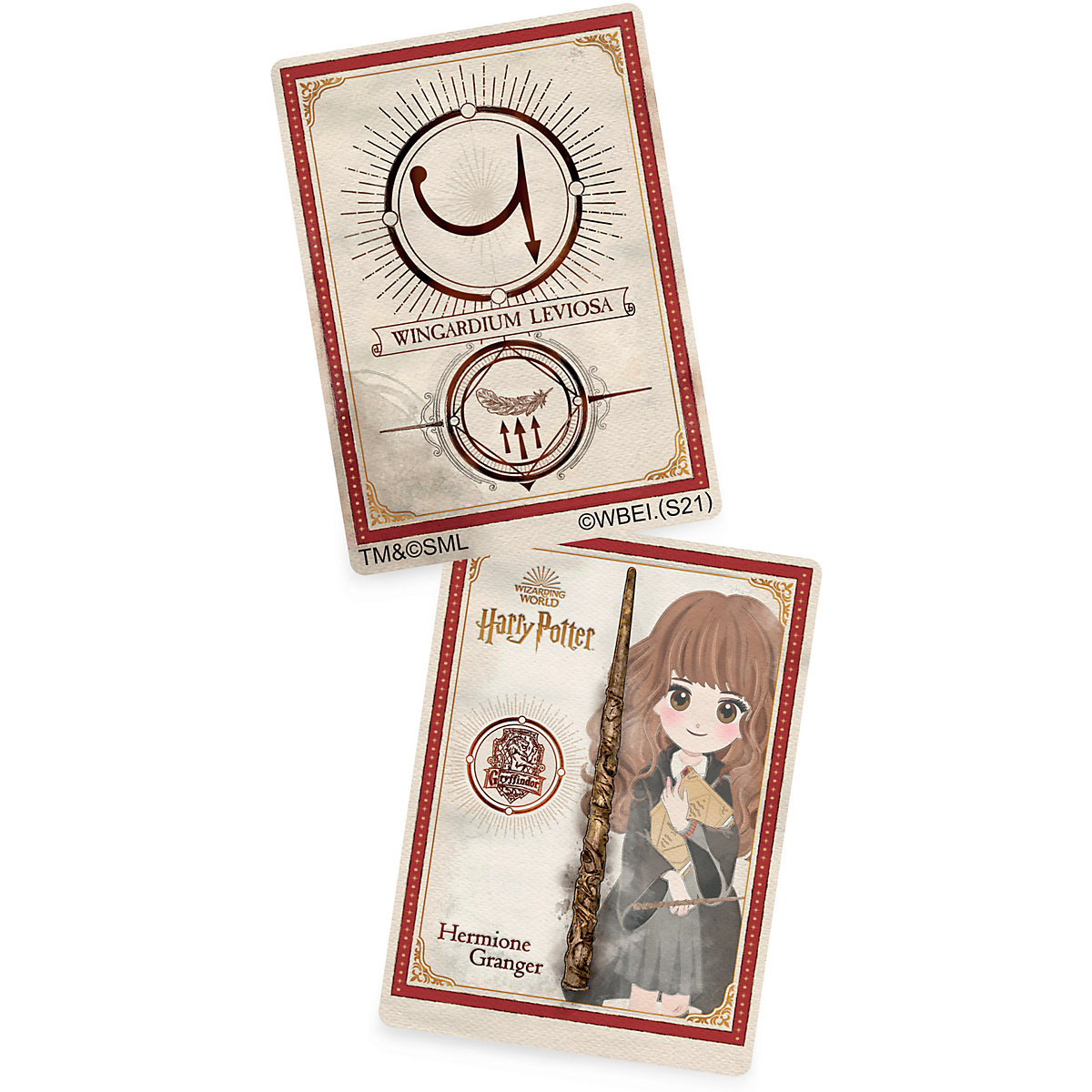 Wizarding World Harry Potter - Authentischer Hermine Granger Zauberstab aus Kunststoff mit Zauberspruch-Karte, ca. 30,5 cm
