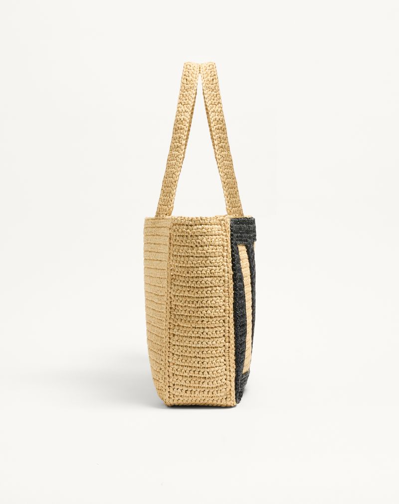 Valentino Garavani Viva Superstar Stor Raffia indkøbstaske