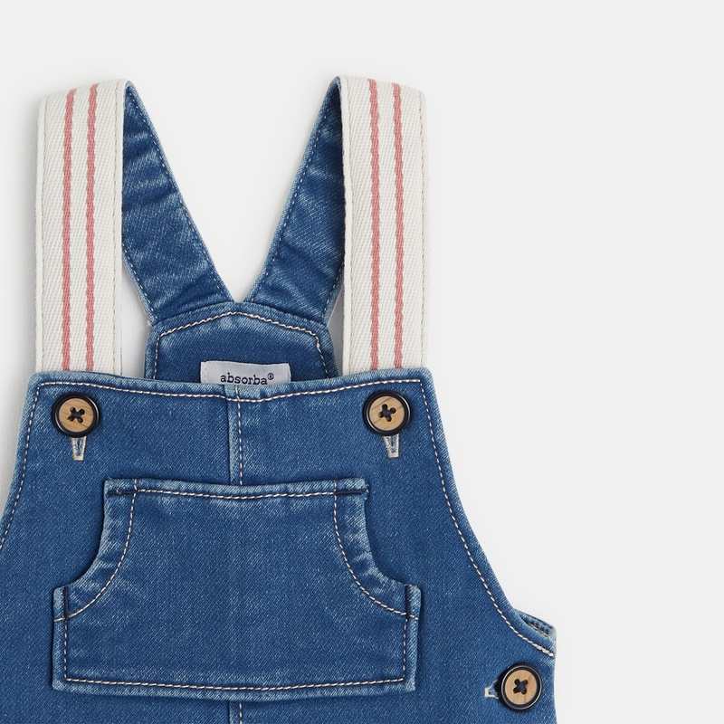 Salopette short en jean confort bébé garçon bleue Absorba