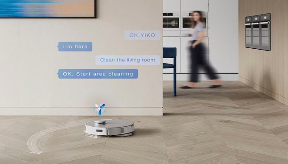 ECOVACS Nass-Trocken-Saugroboter DEEBOT T20 OMNI, 45 W, 6000PA, Auto-Mopp-Hebefunktion, OMNI Reinigungsstation, Weiss/Silber