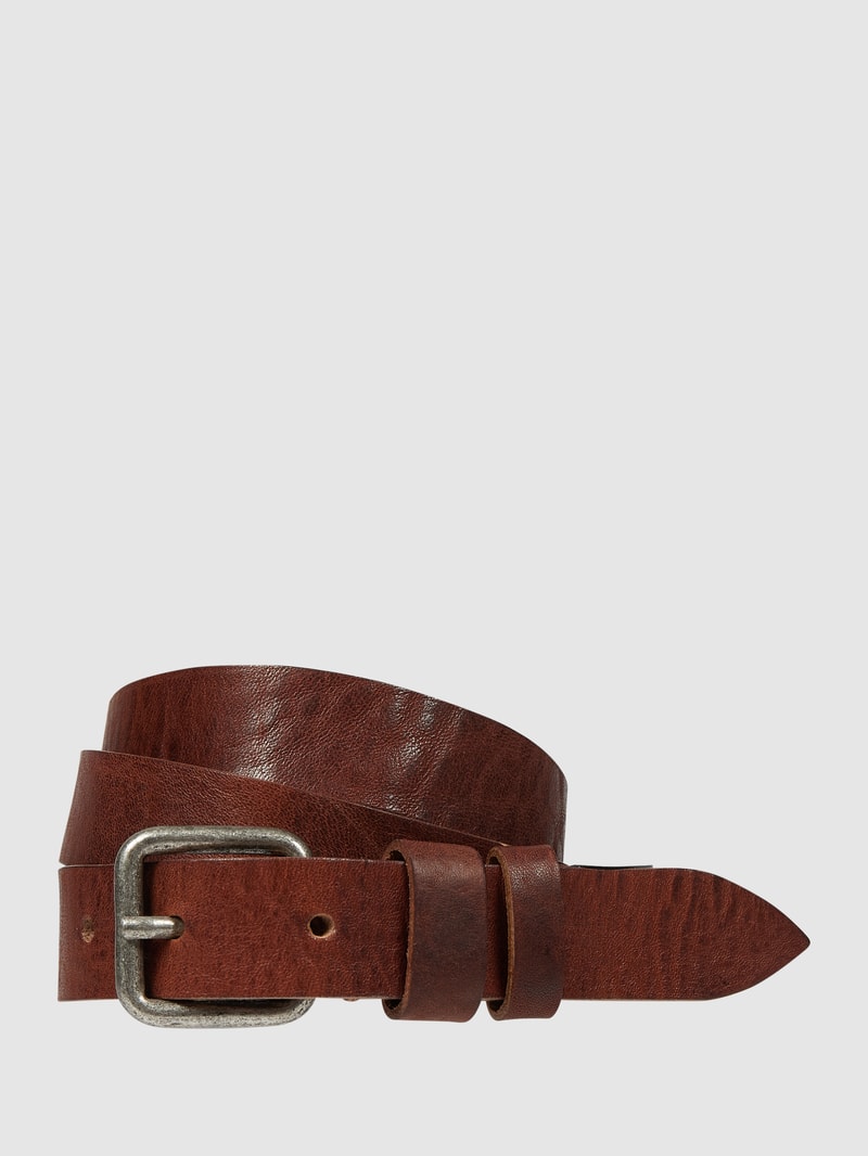 Ledergürtel mit Dornschließe Modell 'Narrow' in cognac