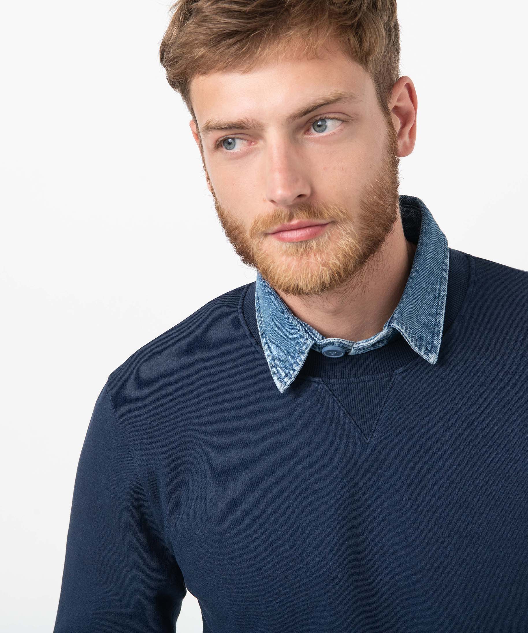 Sweat homme avec intérieur molletonné bleu | GEMO