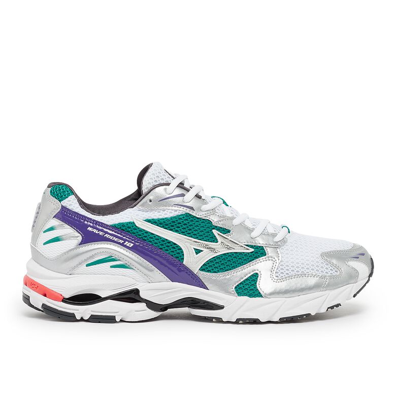 Mizuno Wave Rider 10 white/silver/teal blue