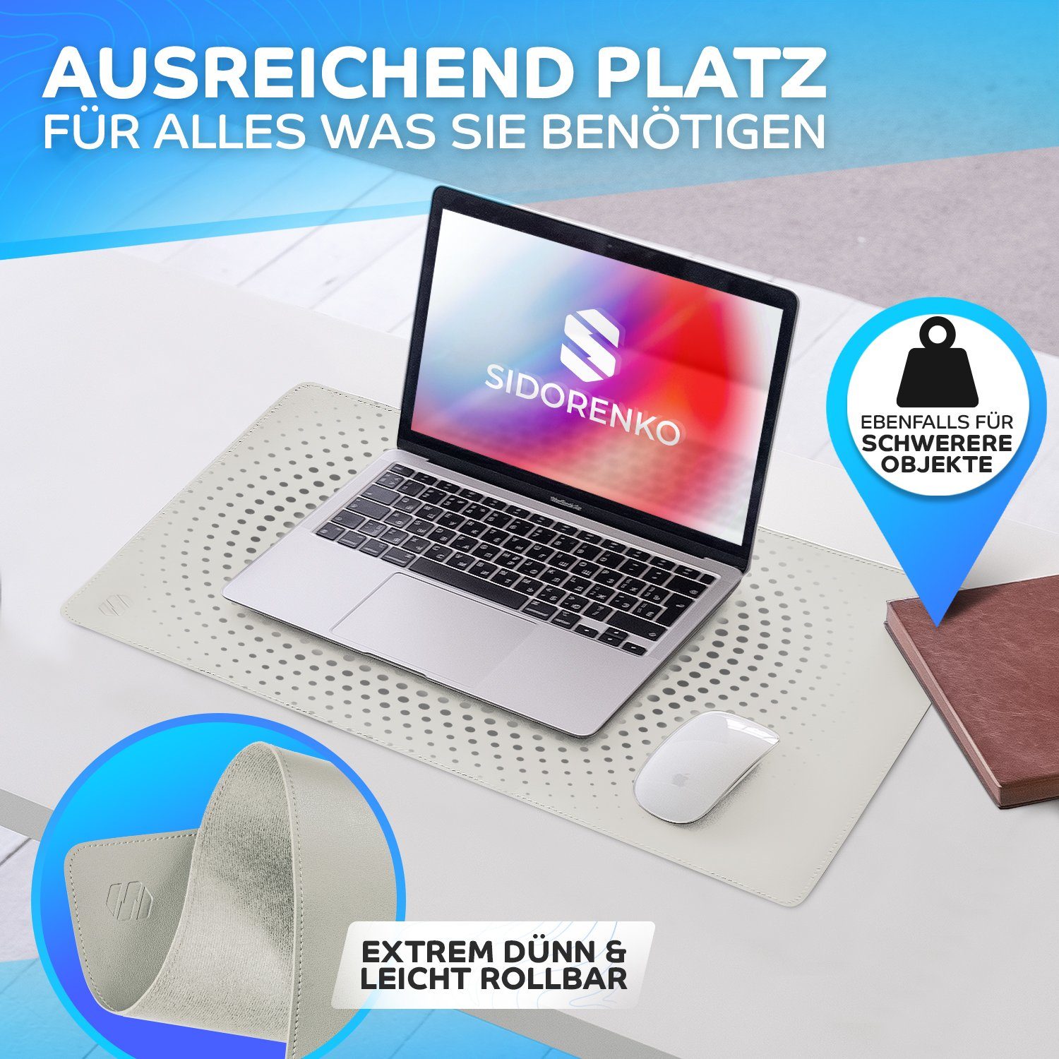 MAXLVL Gaming Mauspad Schreibtischunterlage - Mauspad mit Vernähte Kanten - Rutchfest