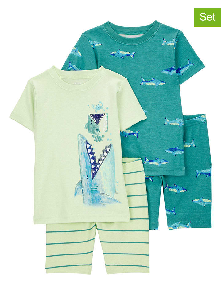 carter's 2er-Set: Pyjamas in Türkis/ Grün günstig kaufen