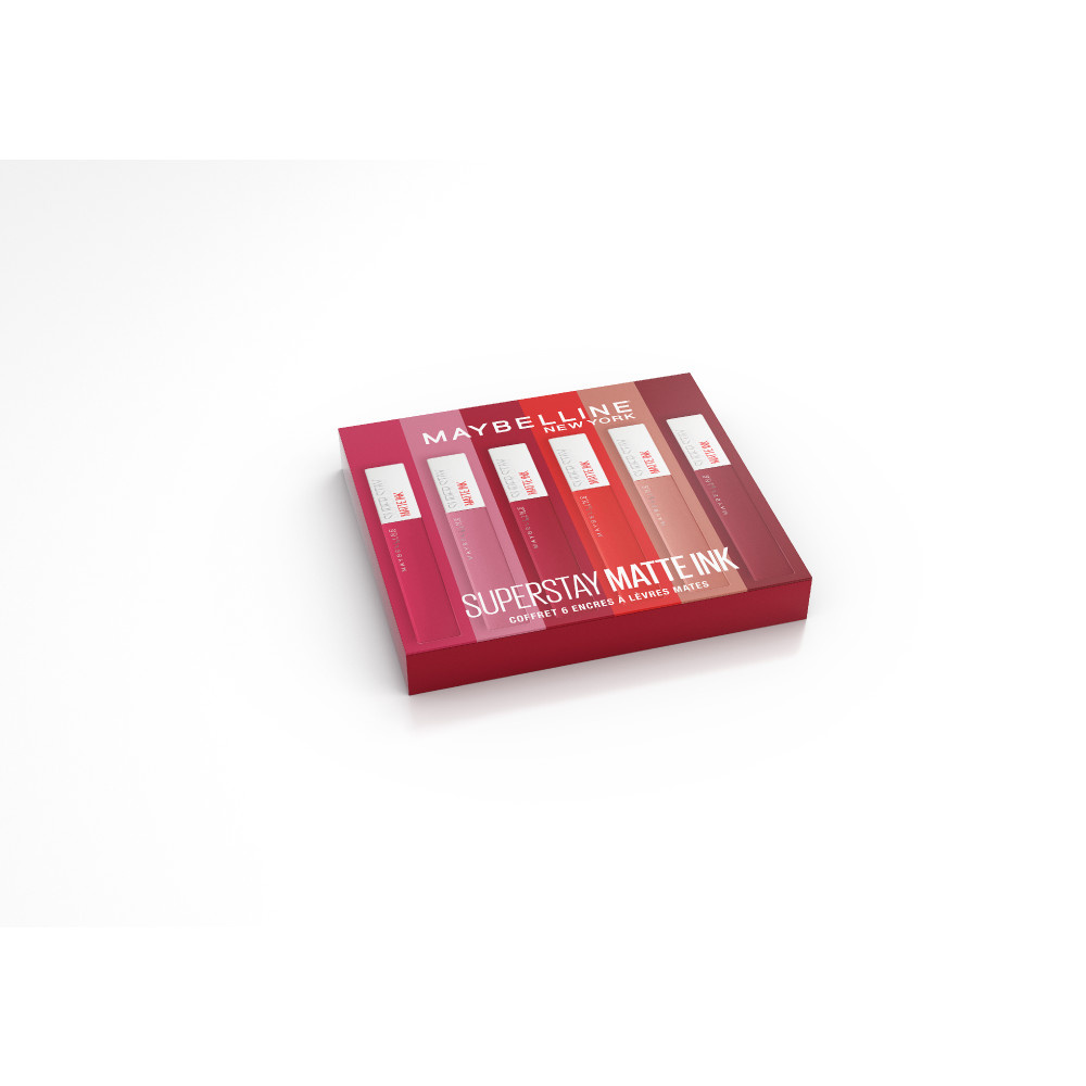 Maybelline New York Maybelline Superstay Matte Ink Coffret 6 Rouge à Lèvres Coffret exclusif comprenant 6 rouges à lèvres Superstay Matte Ink