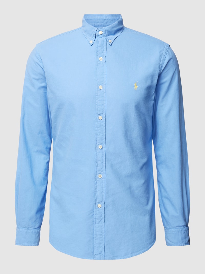 Slim Fit Freizeithemd mit Button-Down-Kragen in hellblau