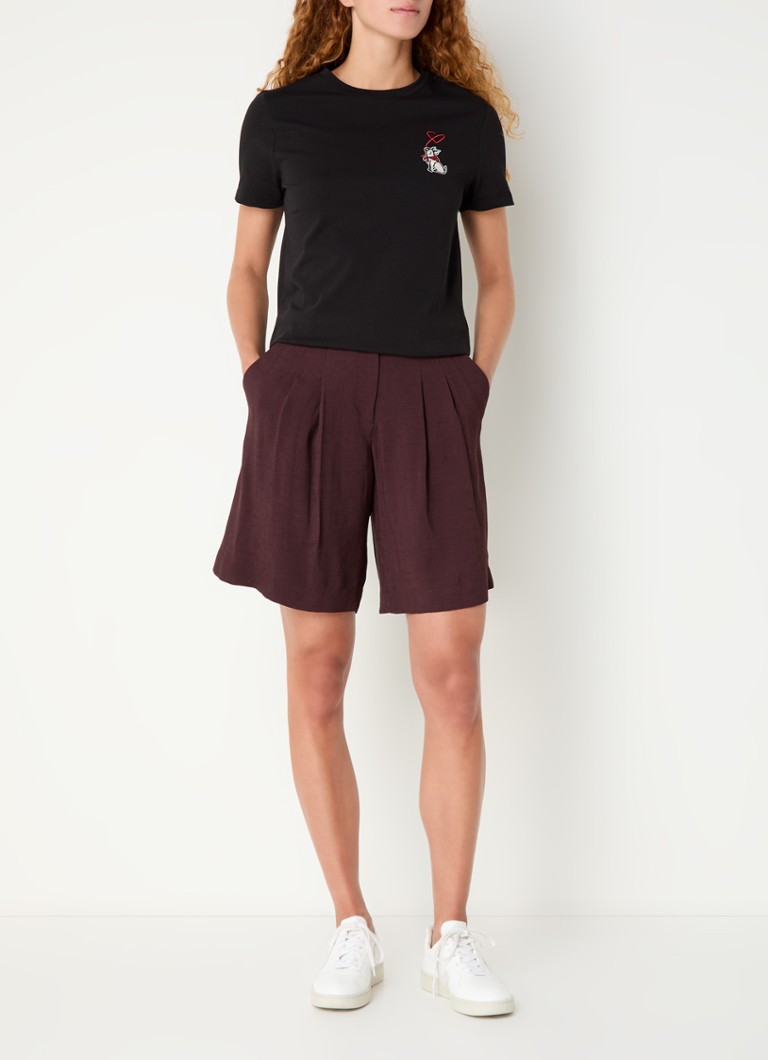 Claudie Pierlot Elias shorts a vita alta e gamba larga con tasche laterali e dettagli a pieghe