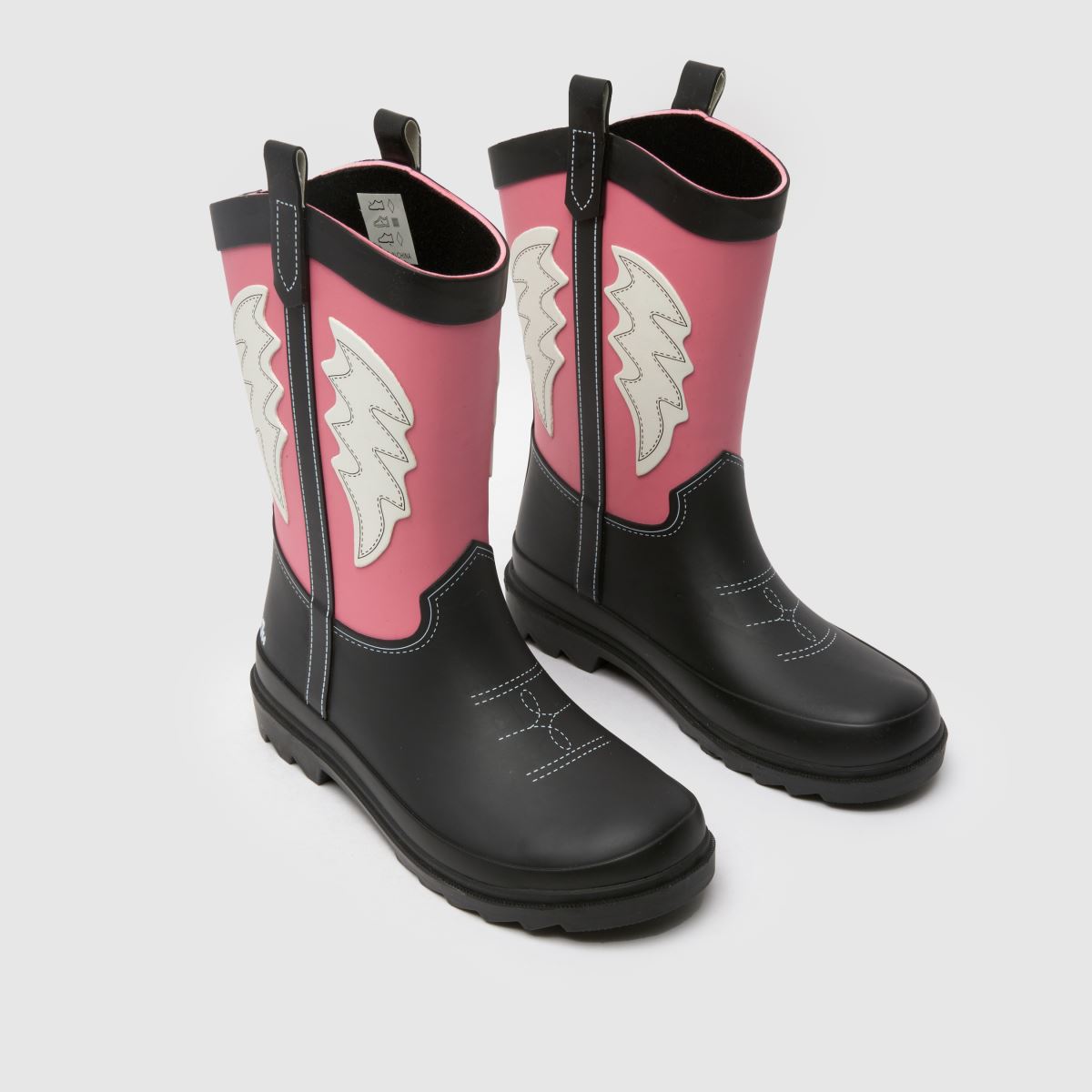 JUJU JELLIES svarta & rosa gummistövlar för flickor