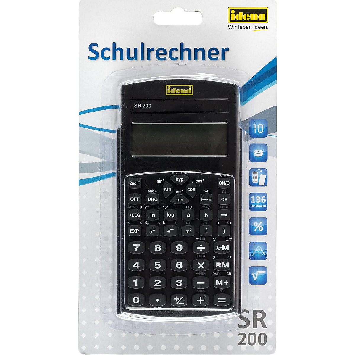 Idena Schulrechner SR 200 10-stellig schwarz