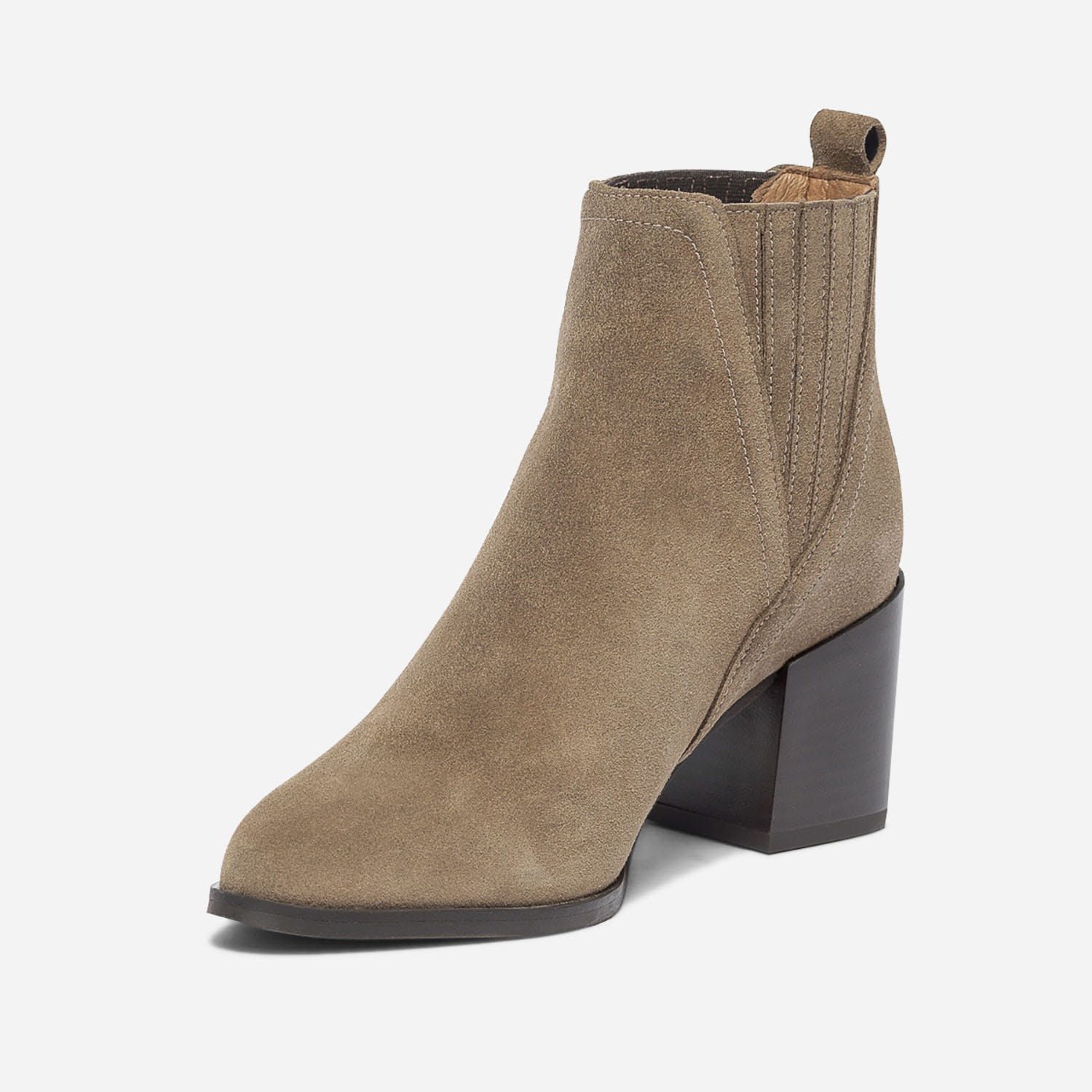 Chelsea boots TEXTO taupe en cuir velours éco-conçu